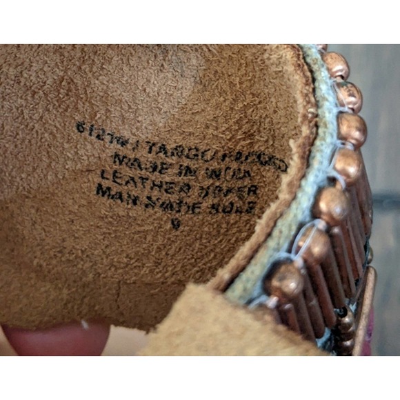 New Diba Tango tan leather beaded sandals buckle size 9 - Picture 5 of 7